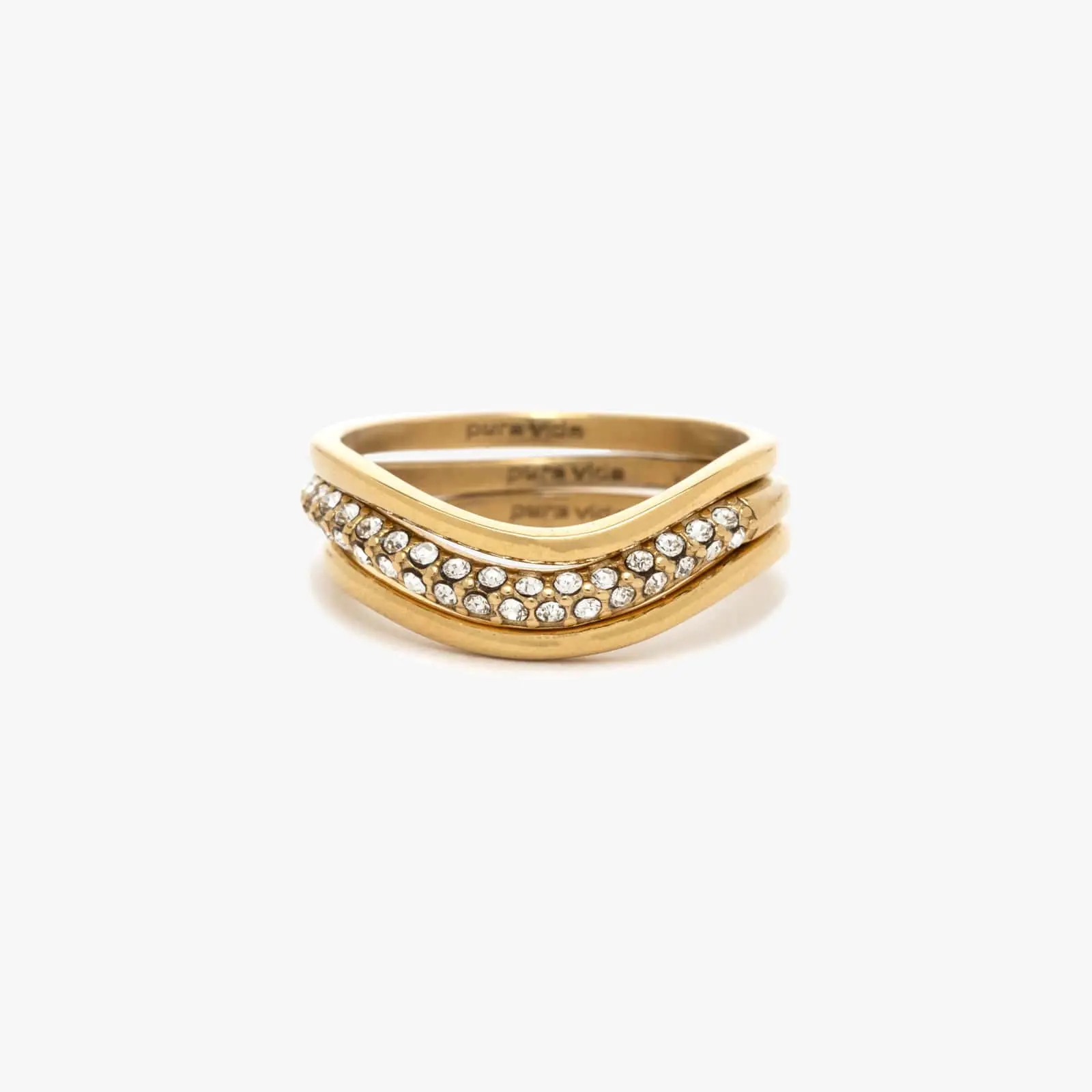 Wavy Pavé Ring Stack Wavy Pavé Ring Stack
