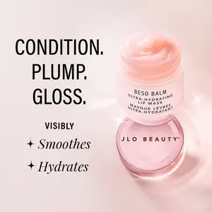 JLO BEAUTY Beso Balm Ultra-Hydrating Lip Mask - Intensive Moisturizer for Smoother Plumper Lips with Glossy Finish & Sweet Flan de Vainilla Scent - Moisturizing