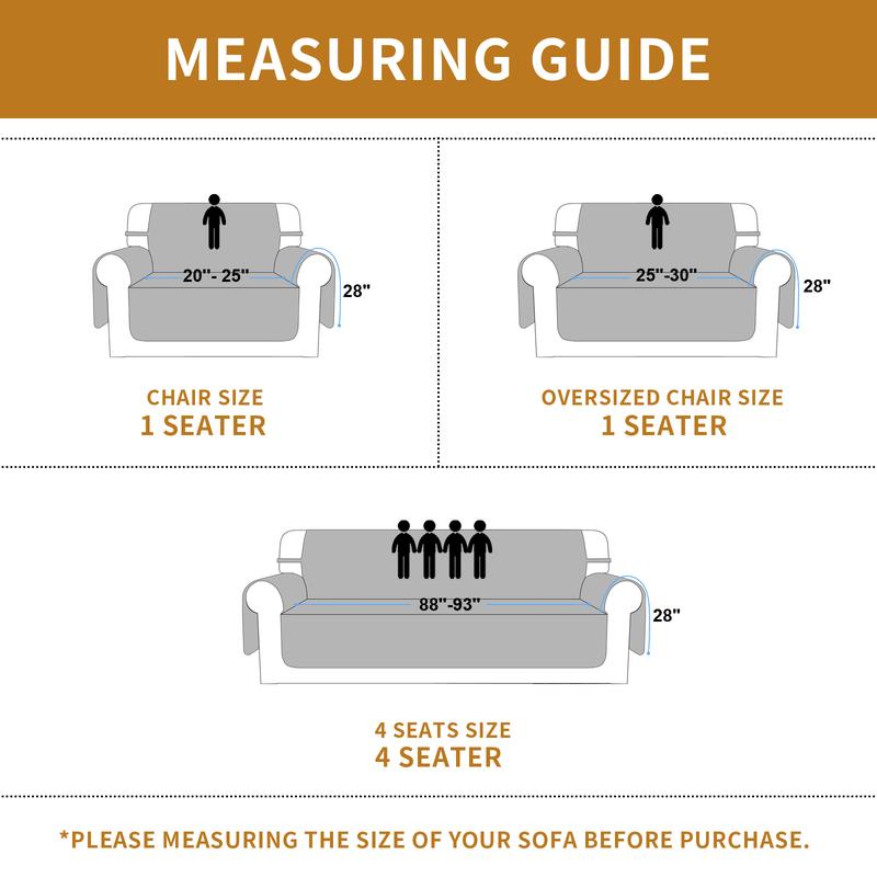 PureFit Reversible Sofa Cover, Water-Resistant Quilted Slipcover for 1/2/3 Seater Sofa Cushion, Washable Non-Slip Couch Protector with Elastic Straps for Kids & Pets, Livingroom, Christmas Home Decor