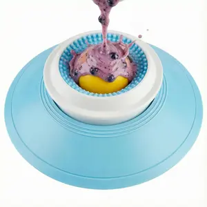 PawPace Mess-Free Dog Liquid Slow Feeder with Oral Care Texture, Keeps Face Clean Rolling Ball Bowl for Yogurt & Broth, Tongue Cleaning,Only For puppies and cats