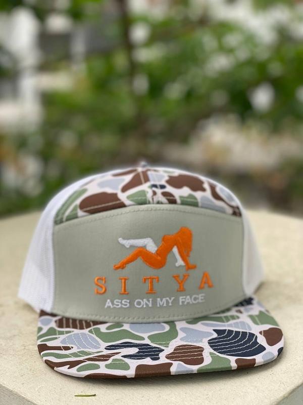 [BUY 1 GET 1 ]Mama Tried Sitya Hunting 7-Panel Old School Camo Hat Snapback