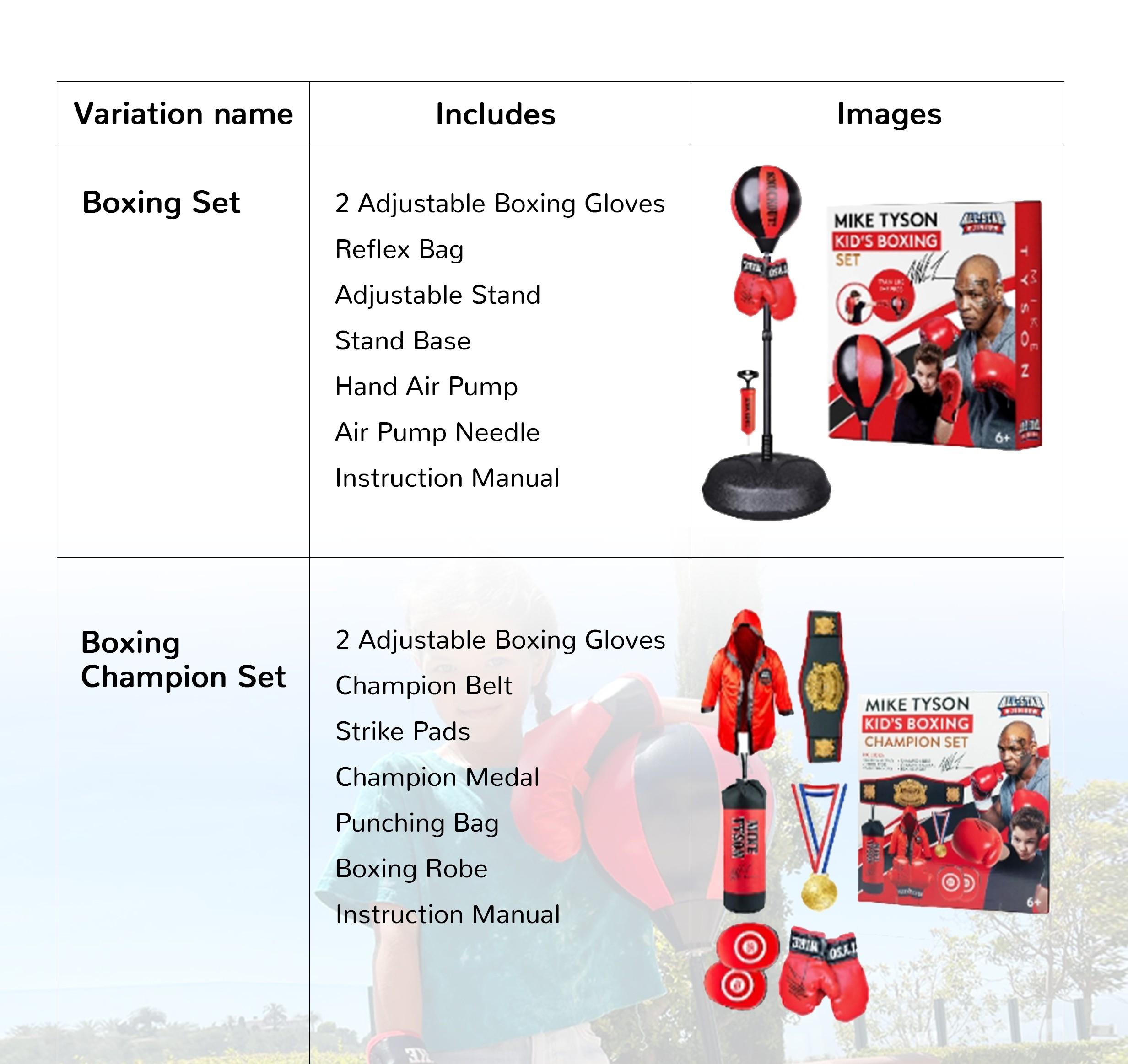 Mike Tyson Kids Boxing Set, Includes Boxing Bag with Stand for Kids, Fun and Engaging Training Gear