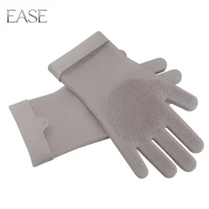 Food-Grade Silicone Scrubbing Gloves 1 Pair - Premium Waterproof, Oil-Resistant, Heat-Resistant, Soft Silicone Bristles for Multi-Purpose Cleaning, Pet Bathing & Massage Gloves, Unisex