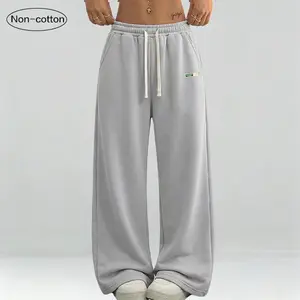 Women's Regular Fit Solid Color Drawstring Sweatpants with Wide Waistband Spring/Summer Casual Trousers with Pocket Design Everyday Wear Women's Pants Unisex Style