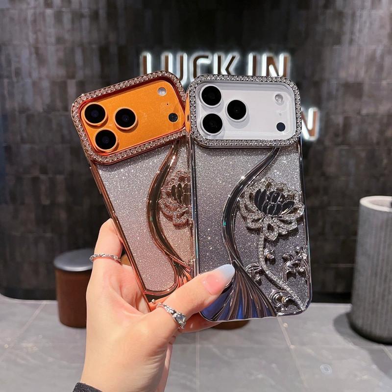 Compatible with iPhone 17 Pro Max/17 Pro/ 17/17 Air Flower-patterned gradient flash paper electroplated full package phone case-HN310-1