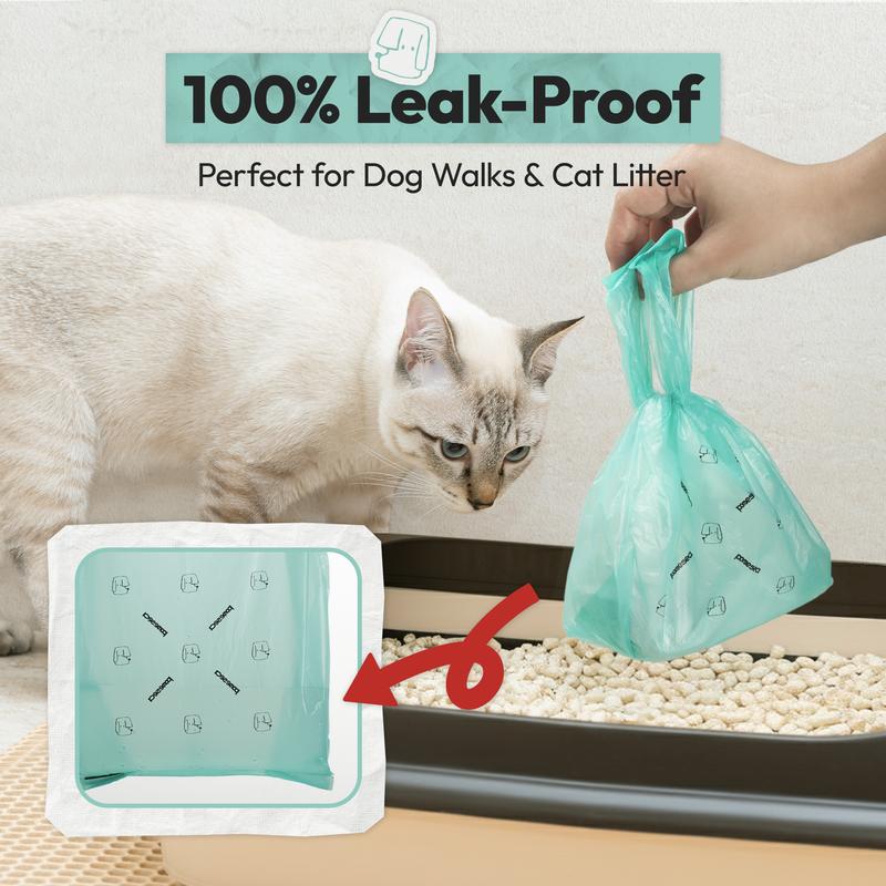 100% Leak-Proof Double-Layer Dog Poop Bags｜Extra Thick, Tear-Resistant & Unscented｜Easy Tie Handles for Clean, Stress-Free Pet Waste Cleanup（100 Count）