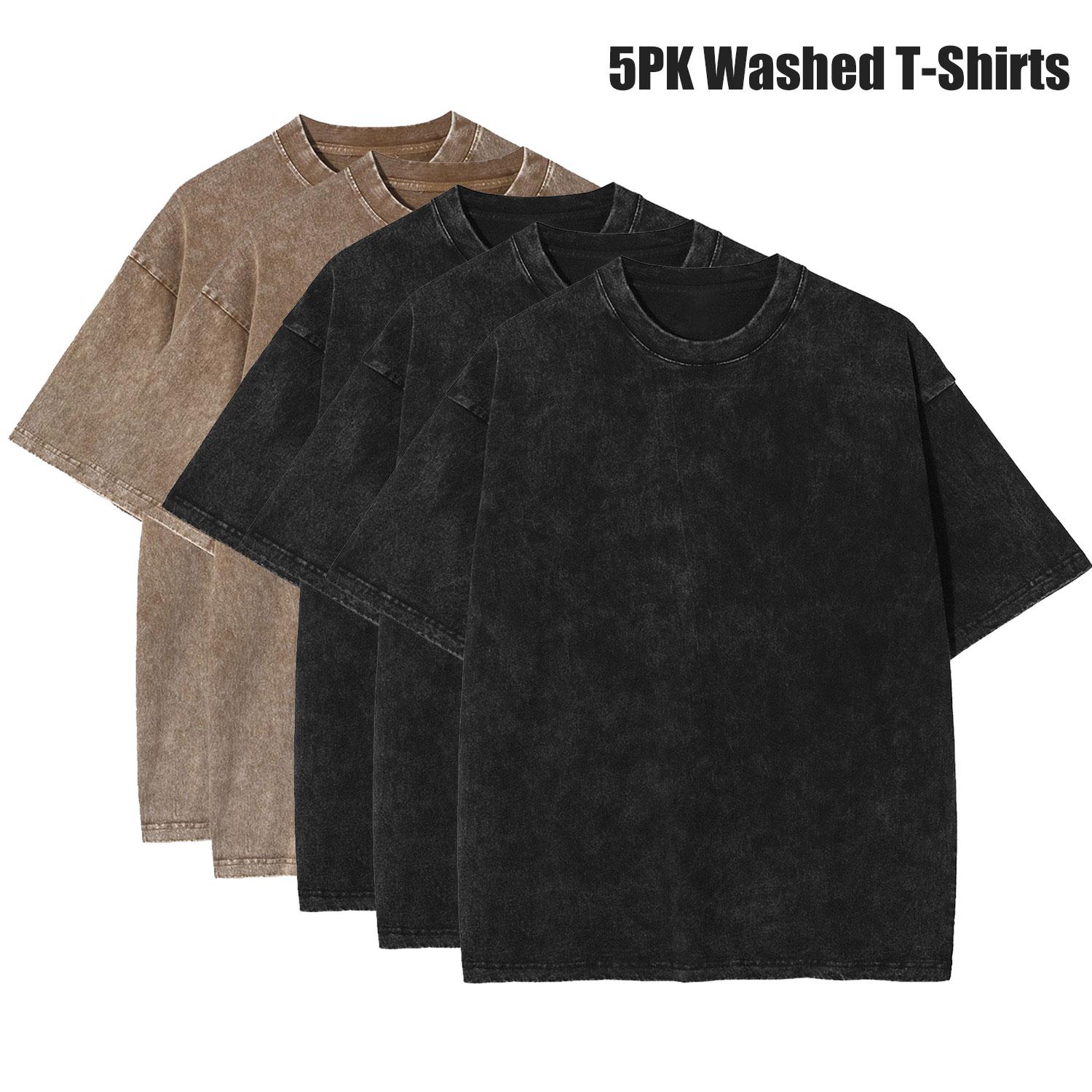 5 Pack Oversized Tshirts for Men Gym Vintage Heavyweight T Shirts Cotton Workout Acid Wash Baggy Tees 5 Pack Oversized Tshirts for Men Gym Vintage Heavyweight T Shirts Cotton Workout Acid Wash Baggy Tees
