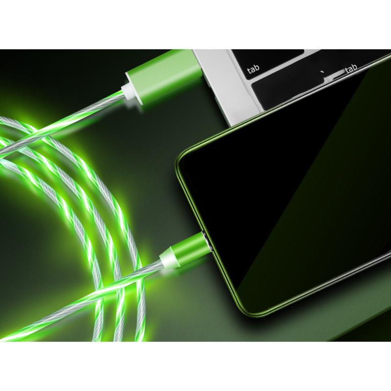 Compatible with Apple, Flowing Ligh Magnetic Streamer Data Line Cable for Iphone Android Typec Compatible with Apple, Flowing Ligh Magnetic Streamer Data Line Cable for Iphone Android Typec