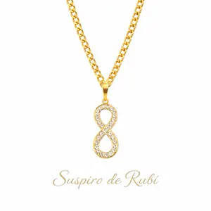 Infinity pendant with a Cuban chain 20 inches long 3 mm wide