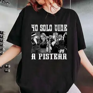 🎧 🖤 [100% Cotton][Viral TikTok Shirt]Jenni  Yo Solo Vina a Pistear Vintage Shirt, For Men, For Women
