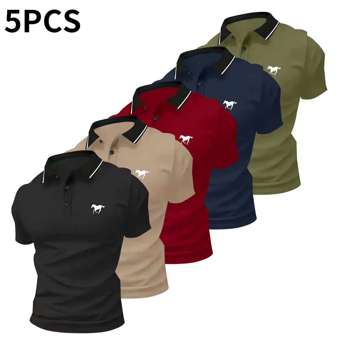 Men’s polo shirt set, casual men’s polo shirt, solid color buttoned basic style, versatile design suitable for bowling/golf, ideal for everyday wear and summer business style.,summerwins,father'sdaygifts,back to school,back to school shopping