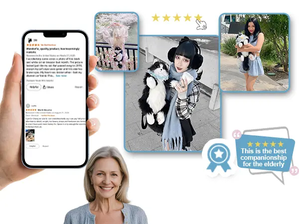 Product Introduction of 【TikTokShopBacktoSchool】Chongker Stylish Daypack Plush Cat Backpack - Realistic Stuffed Animal Fashion Accessory & Unique Gift for Cat Lovers - 1 Set Gift Wrap 4