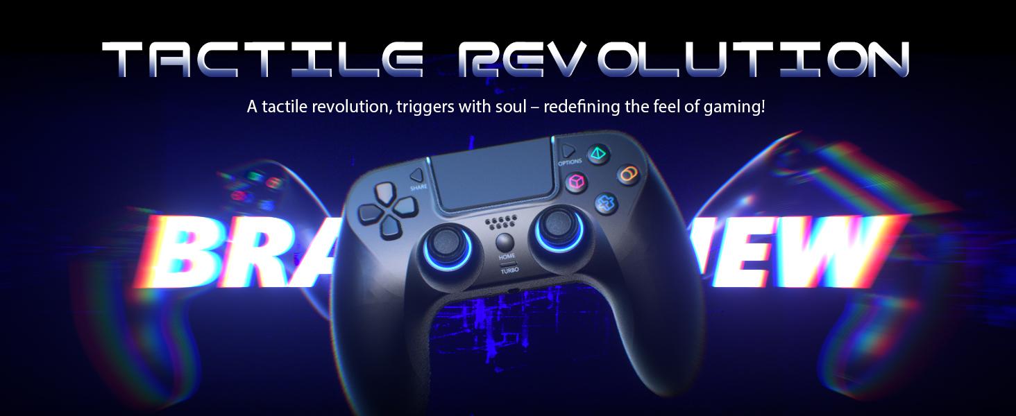 YUYIU PS5 Wireless Pro Controller With 3.5mm Audio Jack, Bluetooth5.0,Touch Pad, Six Axis Motion Control, Charging Cable game stick