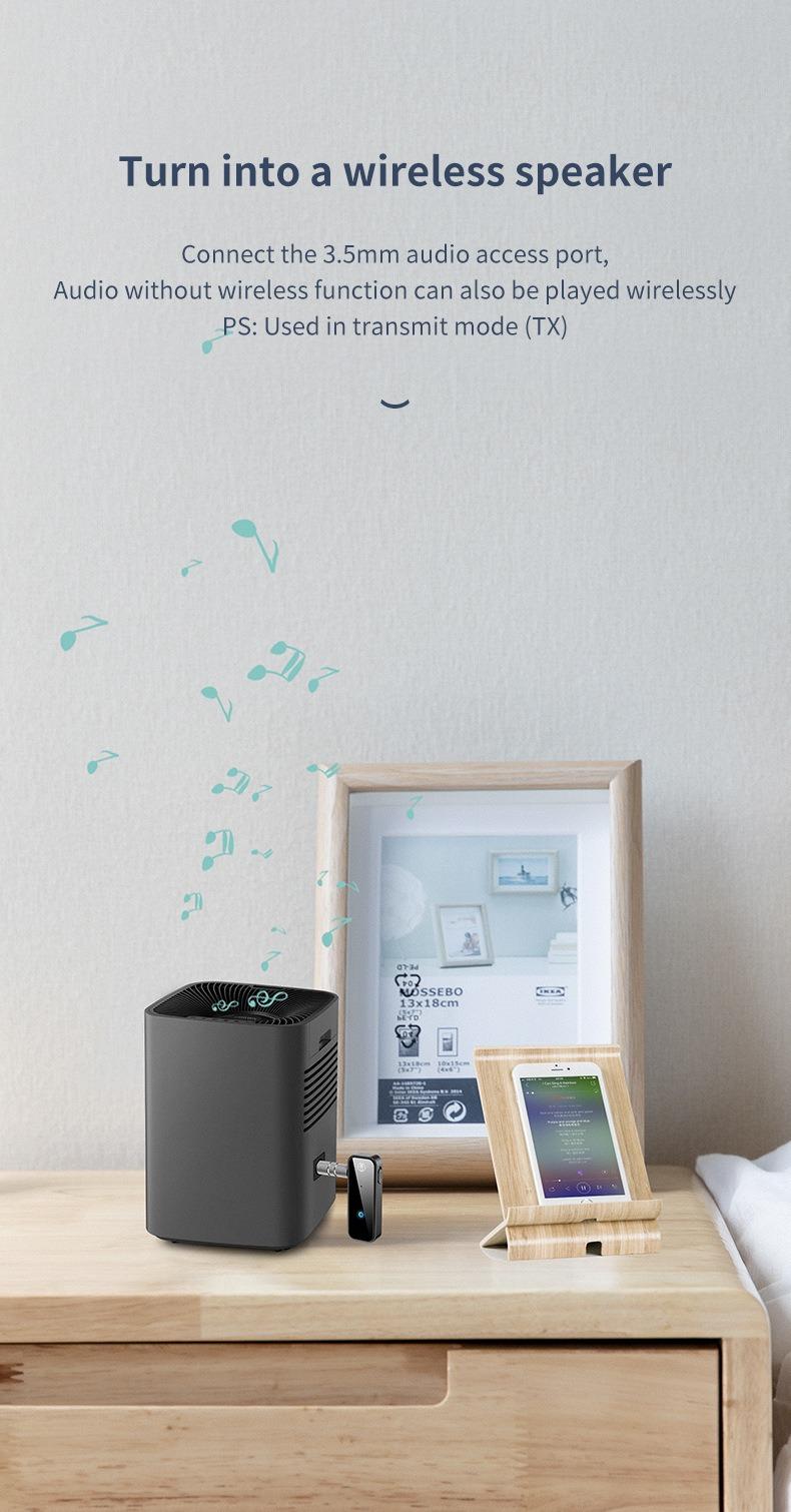 Bluetooth Audio Receiver Wireless FM Transmitter AUX Input Bluetooth-Compatible Sound Adapter for Car Automotive Bluetoothtransmitter Carplay Stick