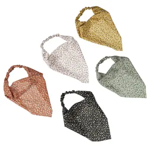 Unique Bargains Floral Scarf Headbands, Triangle Bandana Elastic Scarf Headband, Chiffon Head Scarf Hair Scarves for Women and Girls, Head Kerchief for Hair Styling Decor, Yellow, Green, Etc