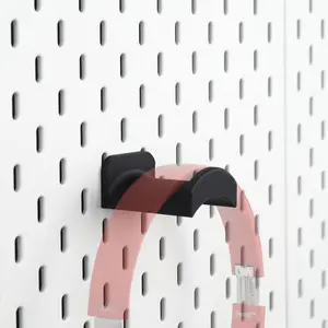 Pegboard Headphone Holder Compatible with IKEA SKADIS Headset Stand Wall Mount Hook for Gaming Headphones Desk Setup Organizer