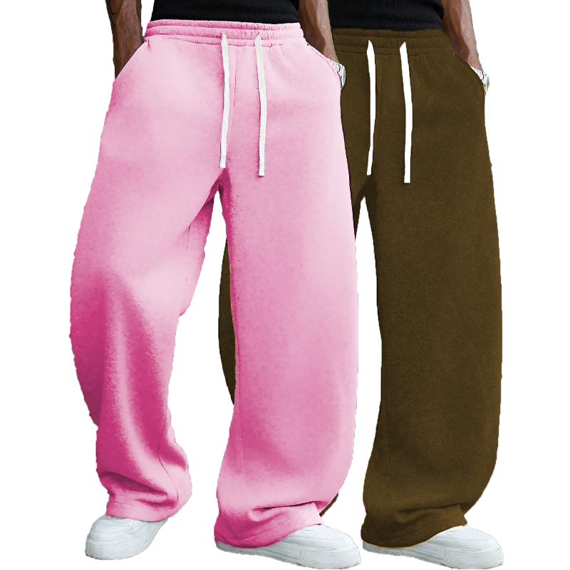 Men’s Solid Fashion Sweatpants, Versatile Year Round Wear, Ideal for Autumn and Winter, Wide Leg Straight Leg Casual Street Dance Pants, Comfortable Winter Home Pants, Plus Size Casual Sports Pants with Rivet Design, Fashionable and Versatile Durable Unis