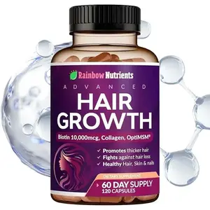 Hair Growth Vitamins for Women | Biotin 10,000mcg, Collagen, Saw Palmetto | Naturally Regrow Stronger & Healthier Hair, Skin and Nails | Stops Hair Loss | 60 Day Supply ﻿120 CAPSULES