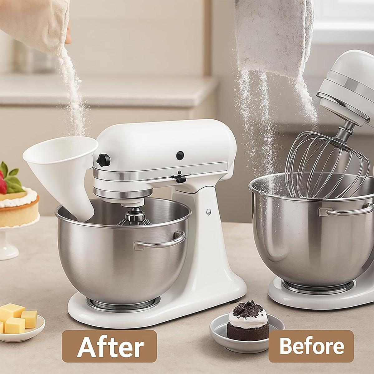 Fathers Day Gifts Flour Funnel for Tilt-Head Stand Mixers, Easy-Pour Flour Funnel for 4.5–5 Qt Bowls, Dishwasher-Safe Baking Accessory for Dry and Wet Ingredients Fathersdaygift Fathers Day Gifts Flour Funnel for Tilt-Head Stand Mixers, Easy-Pour Flour Funnel for 4.5–5 Qt Bowls, Dishwasher-Safe Baking Accessory for Dry and Wet Ingredients Fathersdaygift