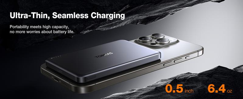 TORRAS MiniMag Power Bank,Ultra-Slim 10,000mAh Magnetic Wireless Portable Charger, 22.5W Fast Charging iPhone Air MagSafe Battery Pack Designed for iPhone 17 Pro Max/17 Pro/Air/16/15/14/13/12, Gray TORRAS MiniMag Power Bank,Ultra-Slim 10,000mAh Magnetic Wireless Portable Charger, 22.5W Fast Charging iPhone Air MagSafe Battery Pack Designed for iPhone 17 Pro Max/17 Pro/Air/16/15/14/13/12, Gray