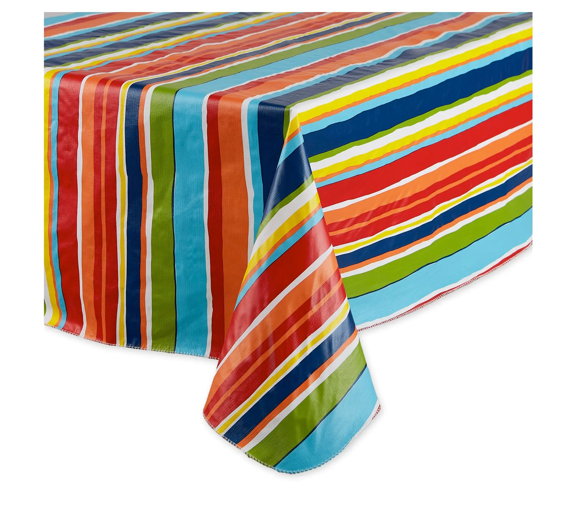 Desing Imports Summer Stripe Vinyl Tablecloth 60x84 Desing Imports Summer Stripe Vinyl Tablecloth 60x84