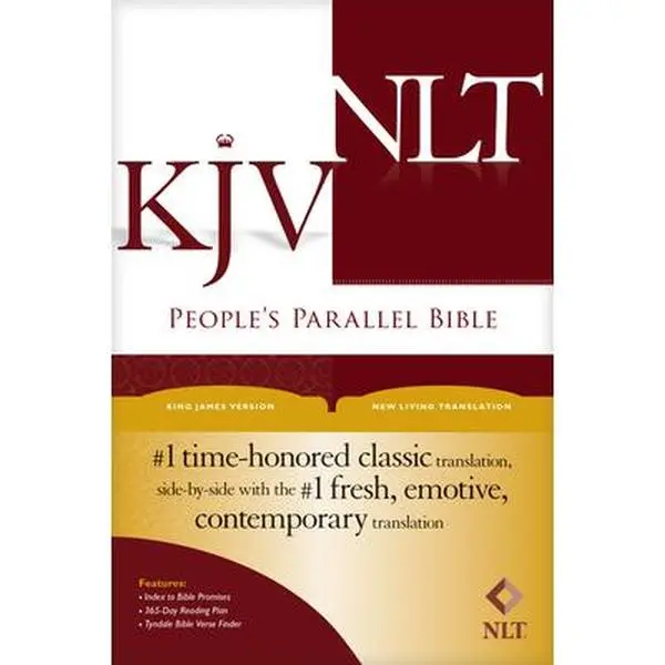 People's Parallel Bible - PR, English King James Version/NLT, Dynamic and Literal Translation, Hard Cover Book, 9.32" h x 6.34" l x 1.81" w, Tyndale Publication