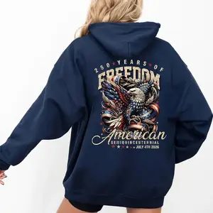 Patriotic Eagle 250 Years Hoodie (1776–2026) – American Eagle Flag Hoodie, July 4th 2026 Patriotic Pullover