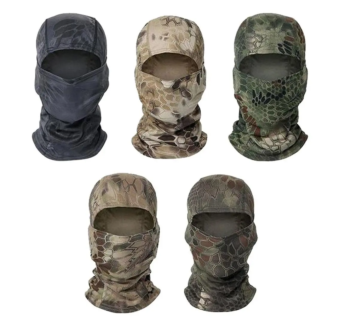 Yeomoo 5PCS Polyamide Camouflage Balaclava Mask - Blocks Harsh UV Rays, Breathable Neck Gaiter, Multifunctional Bandana, Windproof Ski Mask for Men Motorcycle Hiking, Face Masks