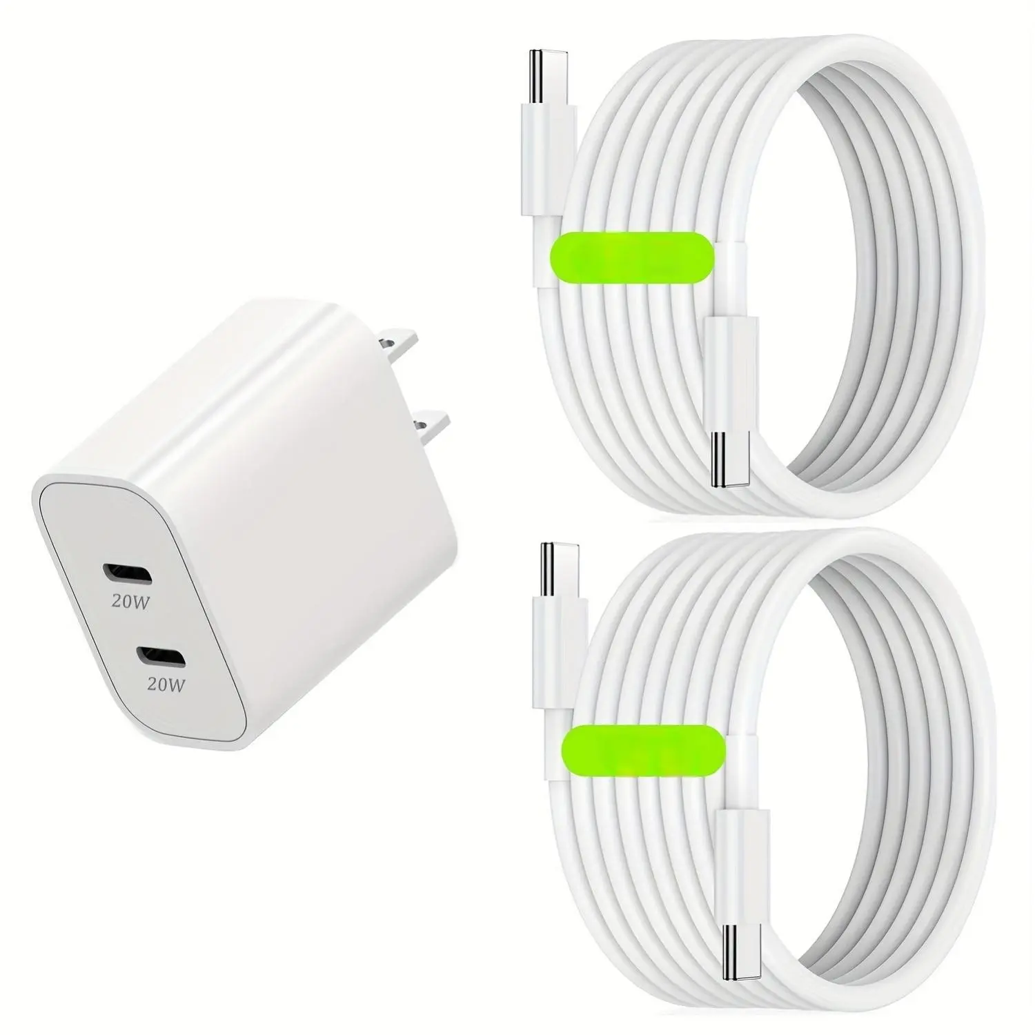 For iPhone 17 16 15 Charger,40W Dual USB-C Quick Wall Charger for Pixel 8/7/6/5/4/3 Fast Charger,  for Galaxy S24/S24+/S24 Ultra/S23/S22/S21,for Google Pixel 9 Pro Dual Charging Modes Cellphone