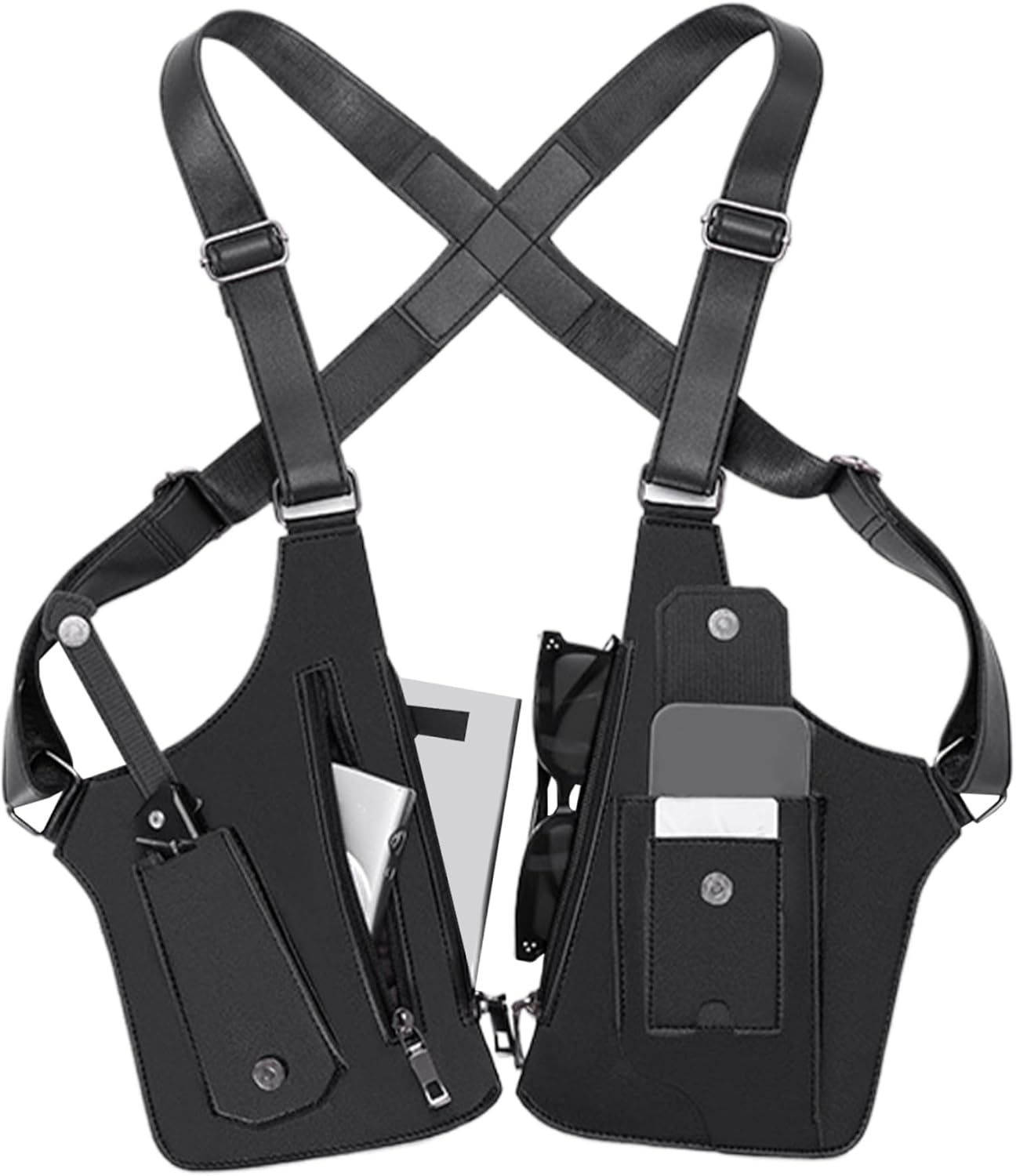 Premium Leather Adjustable Underarm Shoulder Bag for Men & Women Anti-theft Hidden Storage for Cell Phones & Outdoor Gear Versatile for Cycling Hiking & More