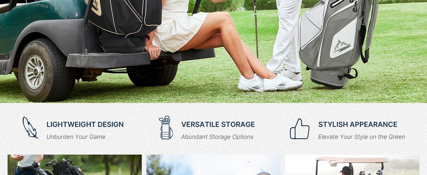 uniHimal 003 T-Lock Silent Golf Cart Bag with 14 Way Organizer Divider Top, Oversized Grips Well, Premium Soundless Cart Bag with Handles and Rain Cover