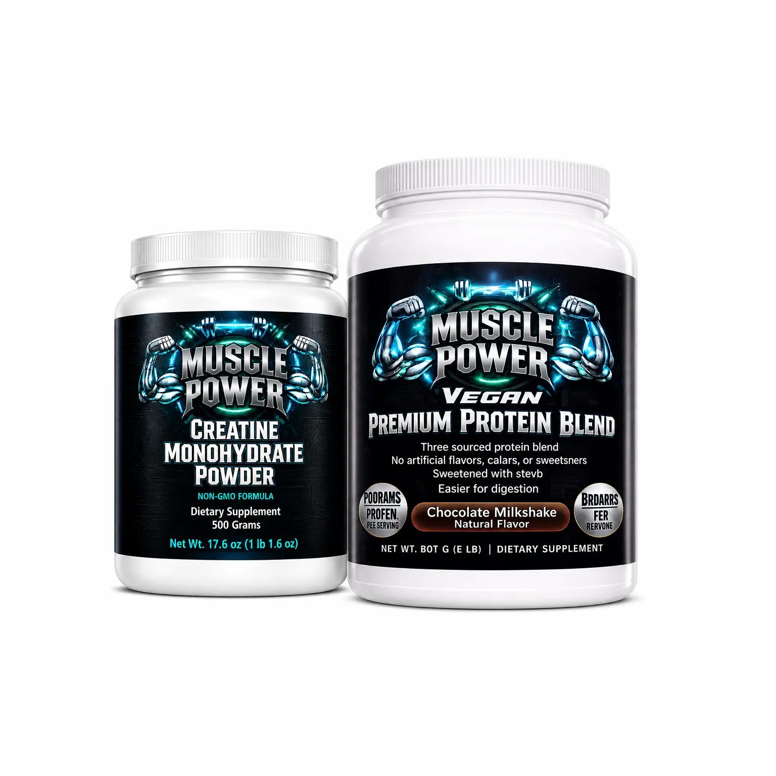 Muscle Power Premium Whey Protein Powder (Chocolate) & Creatine Monohydrate Combo Kit - Ultimate Muscle Building & Recovery Gym Stack