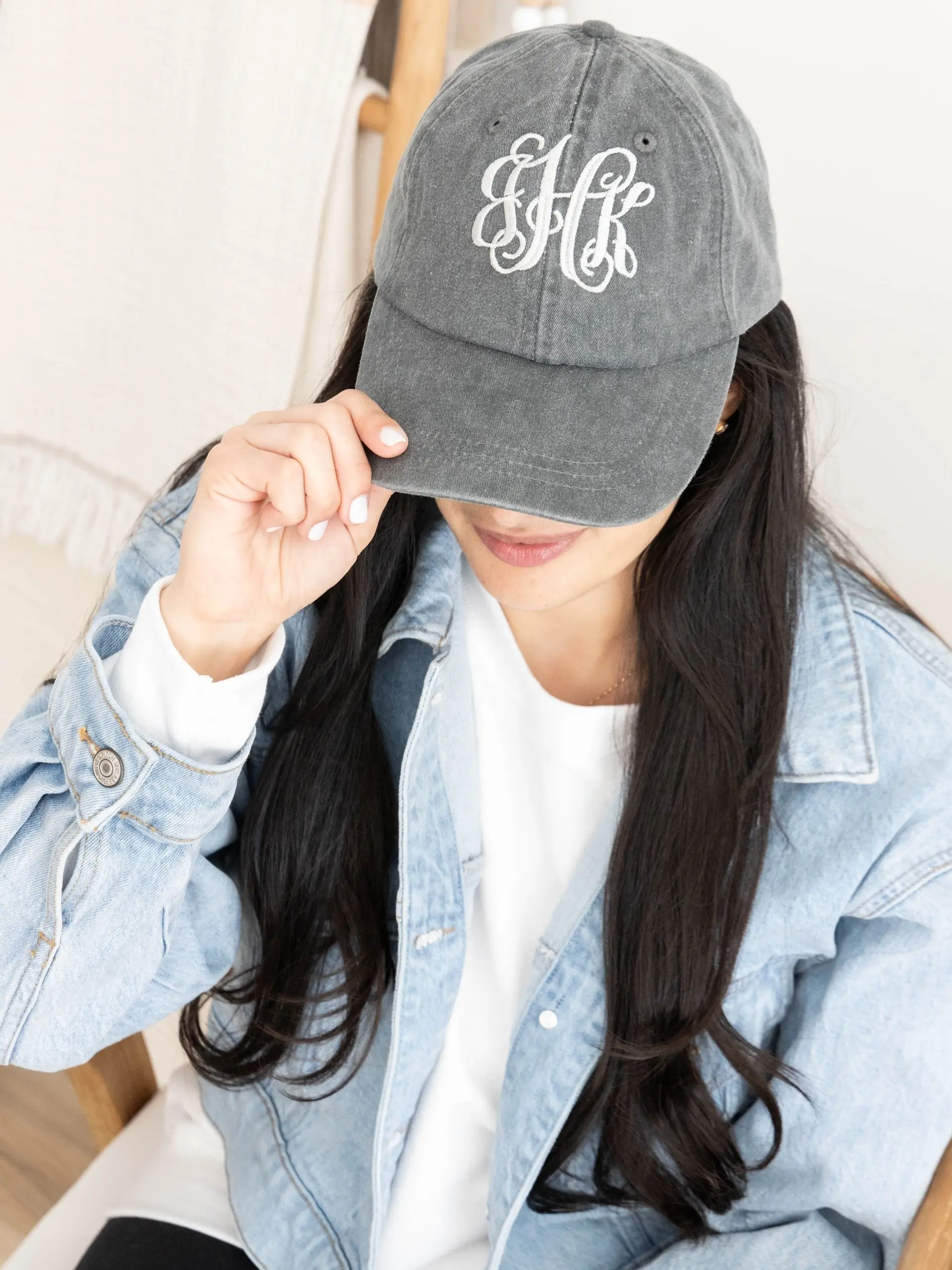 Womens Monogram Baseball Cap, Personalized Embroidered Hat, Custom Initial Ball Cap, Trendy Womens Trucker Cap Gift