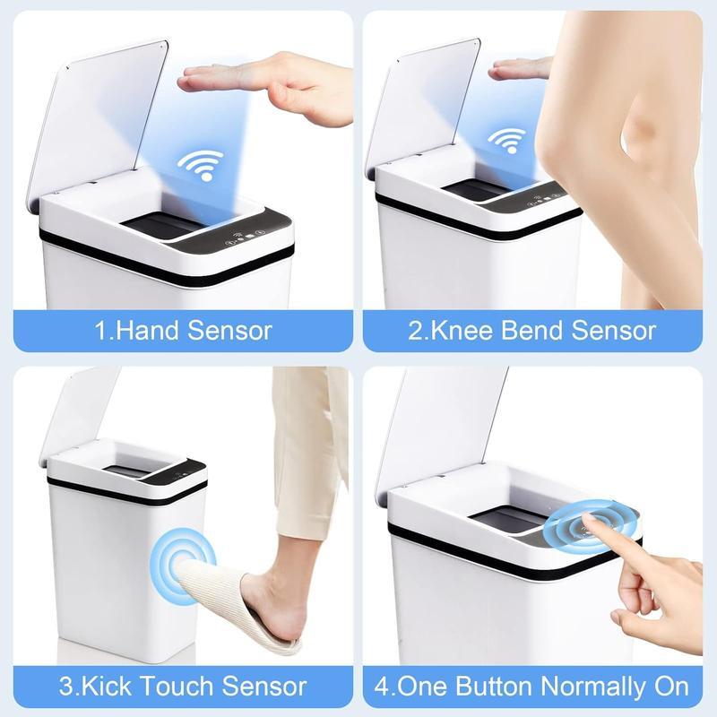 12L Automatic Touchless Kitchen Trash Can with Motion Sensor, Kitchen Convenience Gadget, Compact Design for Home and Kitchen Use, Kitchen Garbage Can (Requires 2 AA Batteries, Not Included)