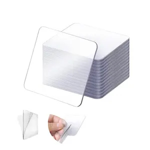 Double Sided Tape Heavy Duty 10PACK Mounting Adhesive Tape Clear Double Sided Tape for Walls Two Sided Tape Remover Waterproof Strong Squares 3’ Inches Sticky for Wall Door Windows Crafts MeetRade