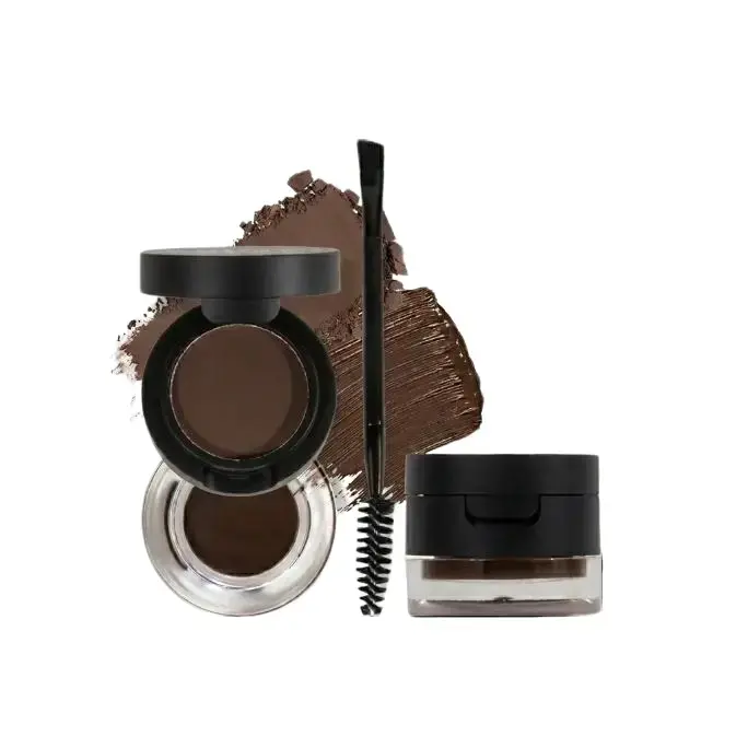 Dual-Layer Eyebrow Powder & Gel Set with Brush - Everyday Brow Set for Sparse Brows, Waterproof Transfer-Proof Long-Lasting Natural 3D Eyebrow Styling Gel, Easy-to-Apply Cosmetic for All Skin Types Daily Use, Waterproof Eyebrow Makeup backtoschool