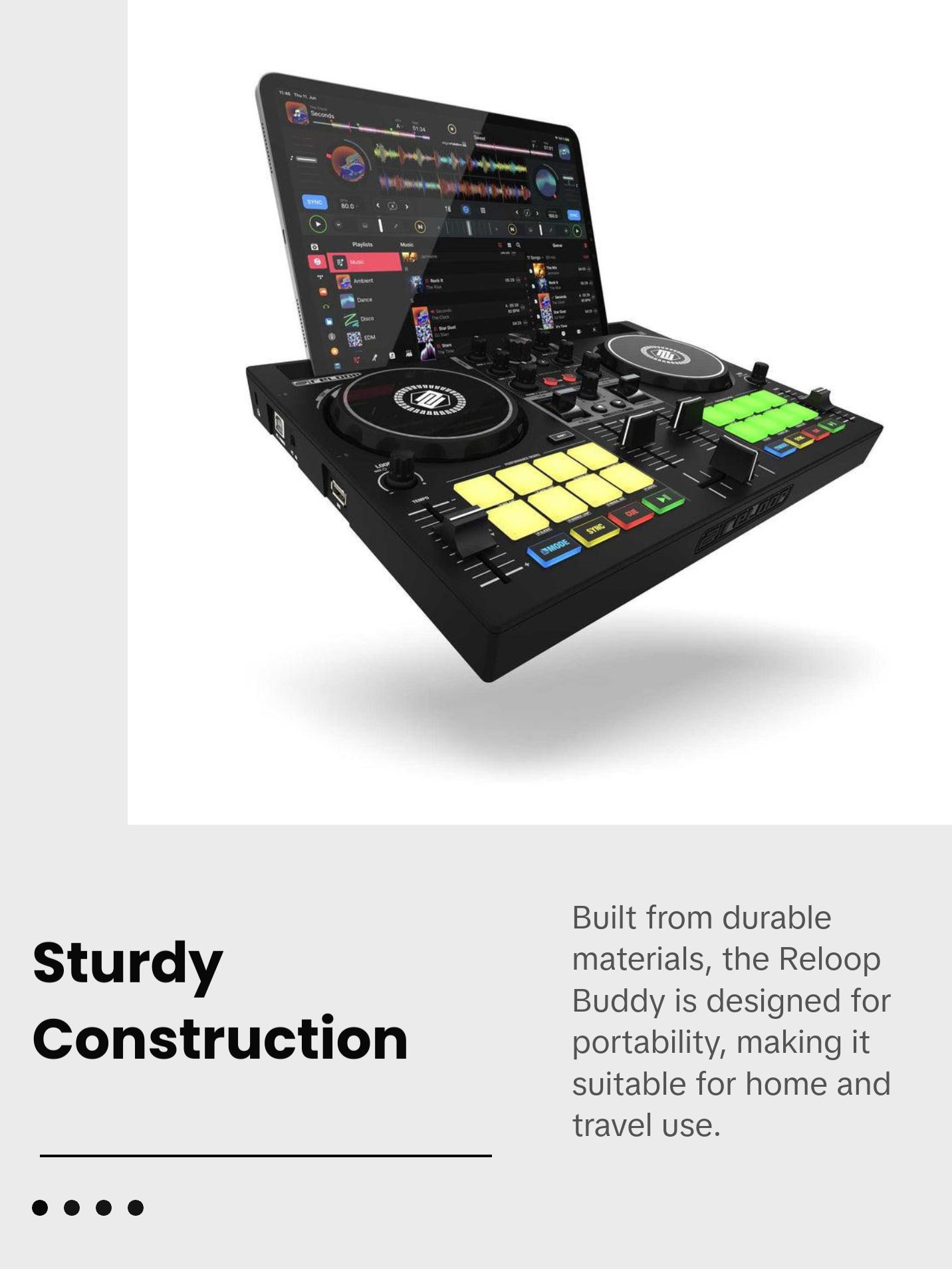 Reloop BUDDY Compact 2-Deck DJ performance controller for djay