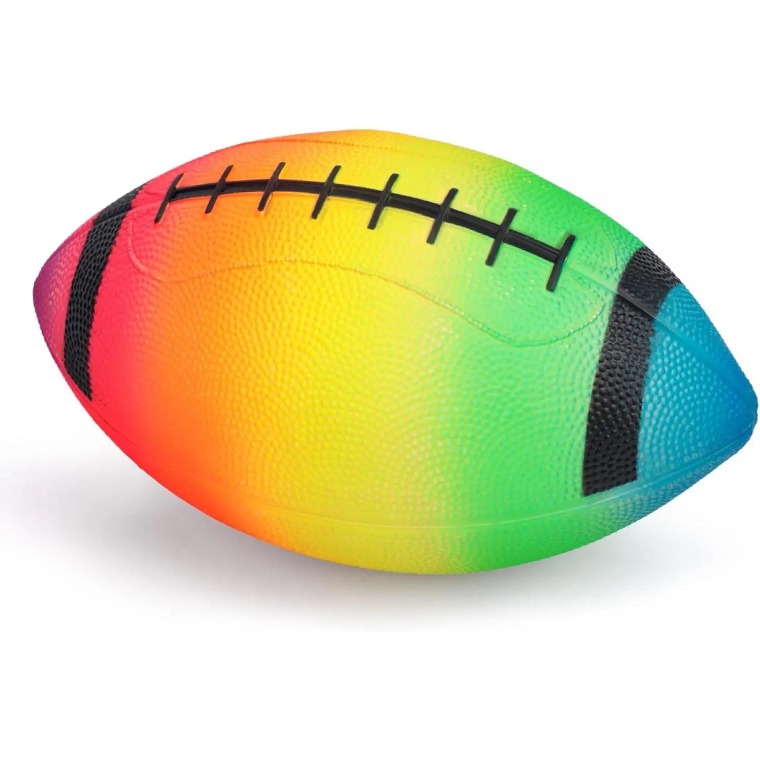 LovesTown Inflatable Footballs, 8.5 Inches Rainbow Rubber Football, for Indoor & Outdoor Sports Games