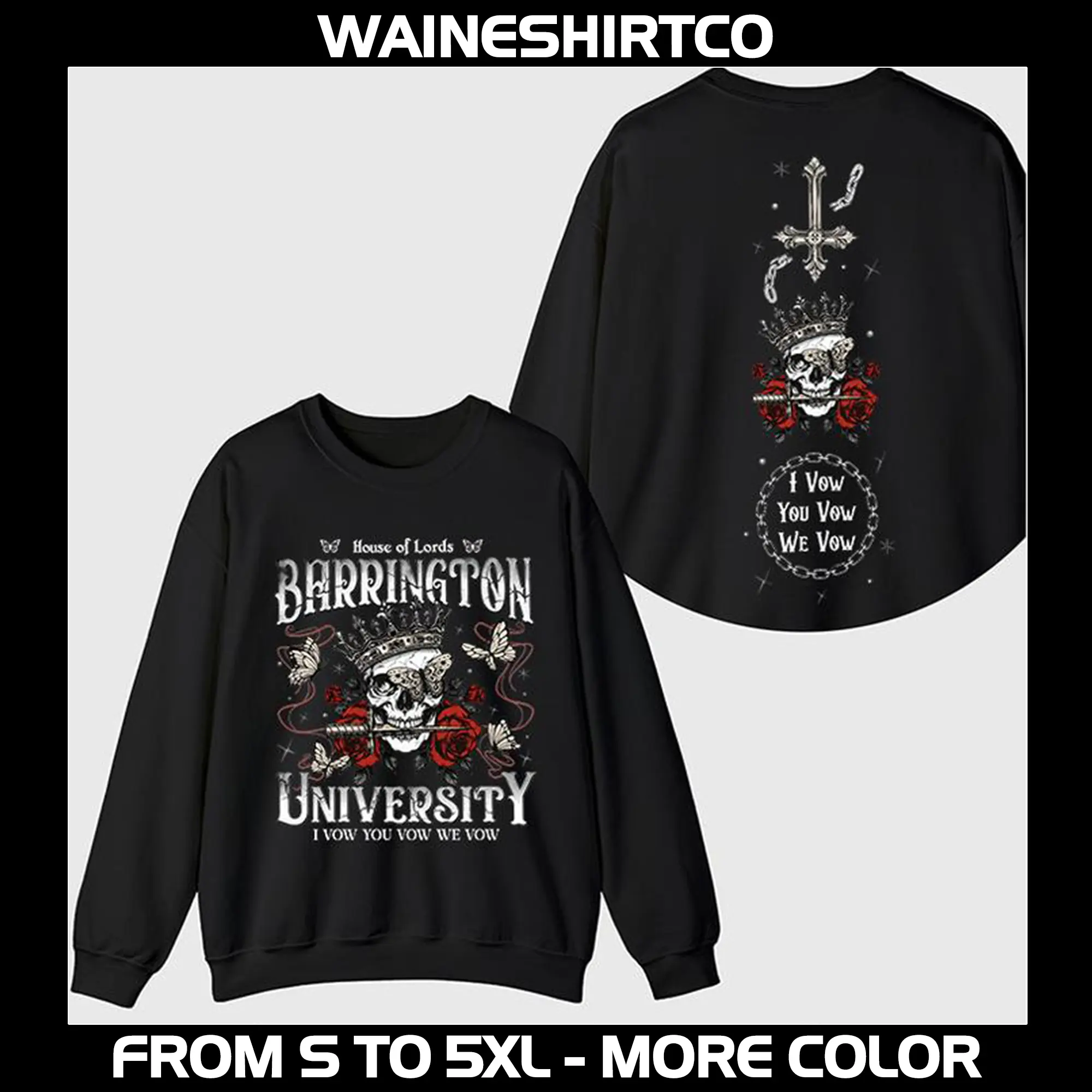Barrington University Double Side Sweatshirt, The Ritual T-shirt, Dark Romance Book Club, Smut Shirt, Fantasy Reader Barrington University Shirt