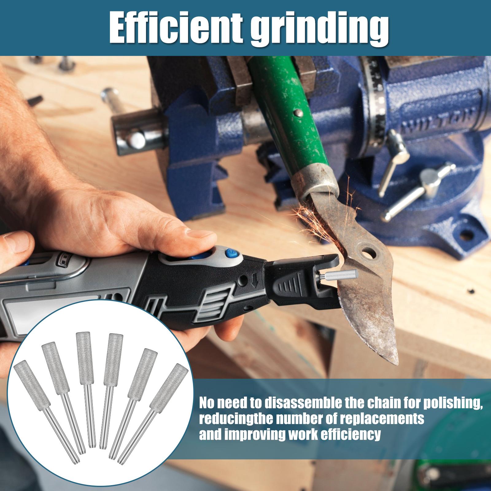 6 Pcs/30pcs Grinding Burr Set Diamond Sharp Rotary Burrs Bit with 1/8 Inch Shank Wear Resistant Burr Grinding Stone File Polishing Grinding Tool Grinding Bits for Chainsaw Stone Metal Wood