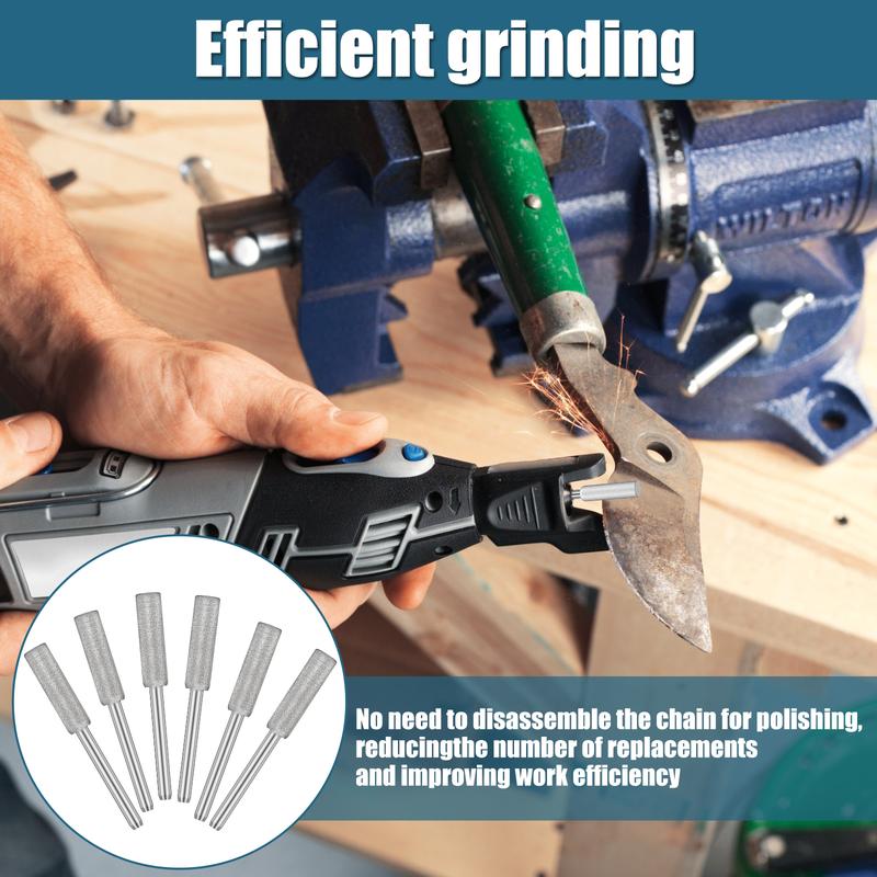 6 Pcs/30pcs Grinding Burr Set Diamond Sharp Rotary Burrs Bit with 1/8 Inch Shank Wear Resistant Burr Grinding Stone File Polishing Grinding Tool Grinding Bits for Chainsaw Stone Metal Wood