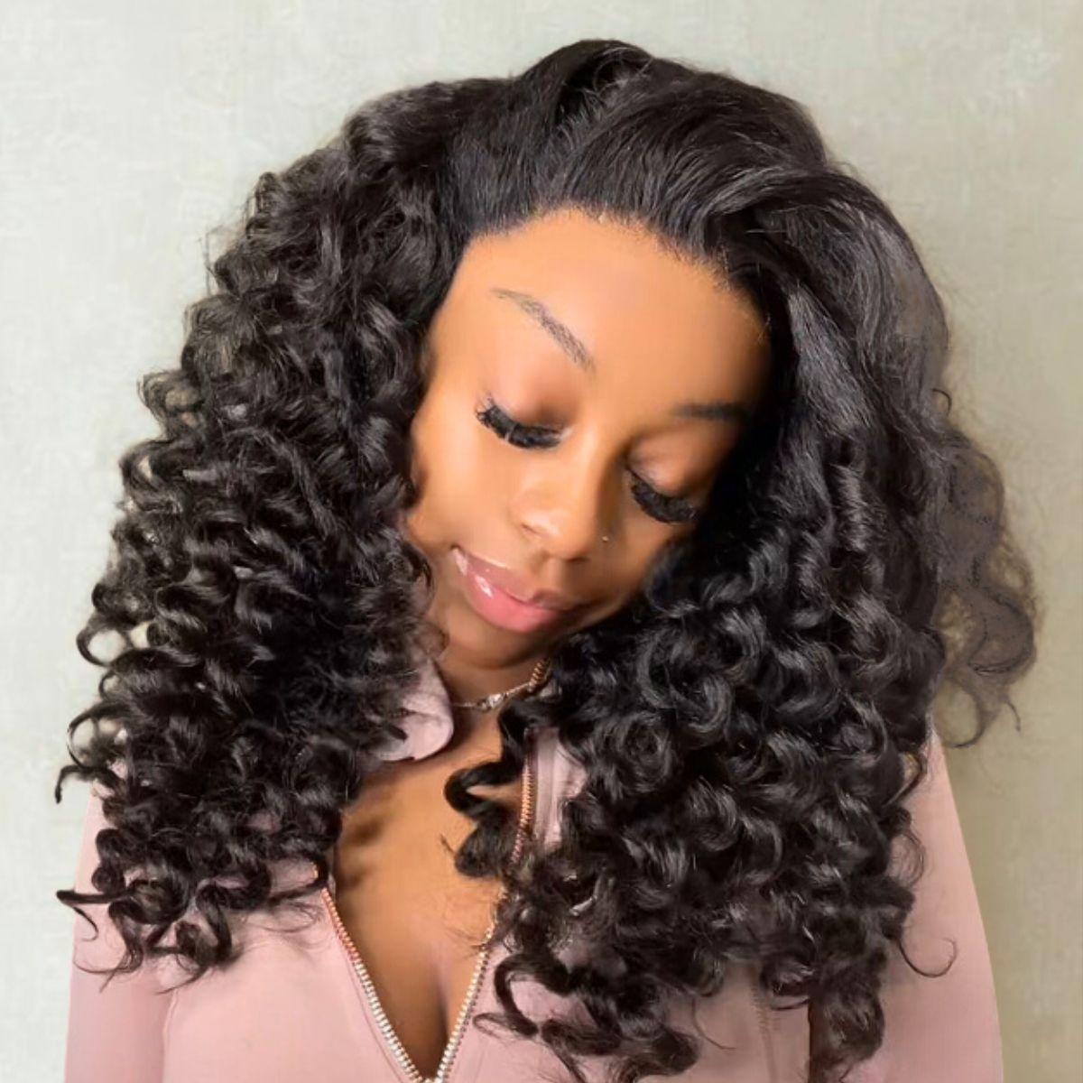 [200% Density] Menglle 13x4 Yaki Loose Wave/Yaki Straight/Yaki Burmese Curly/Loose Deep Wave Lace Front Wigs Human Hair Pre Cut Lace Glueless Yaki Bounce Wand Curly Wig Natural Hairline Beginner Friendly#greenish#TikTokShopSpringGlowUp