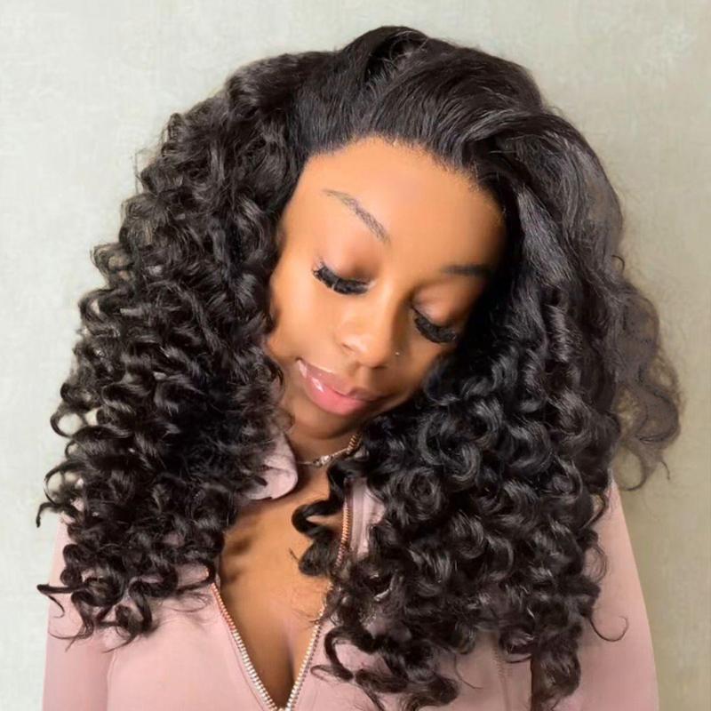 [200% Density] Menglle Yaki Loose Wave/Yaki Straight/Yaki Burmese Curly/Loose Deep Wave No Yaki 13x4 Lace Front Wigs Human Hair Pre Cut Lace Glueless Yaki Bounce Wand Curly Wig Natural Hairline Beginner Friendly#springfresh#GiftedInLove