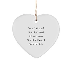 Gifts from Friends and Family for the Scientist in Your Life - Funny Heart Ornament for Christmas Unique Gifts - Heart Shaped Scientist Heart Ornament