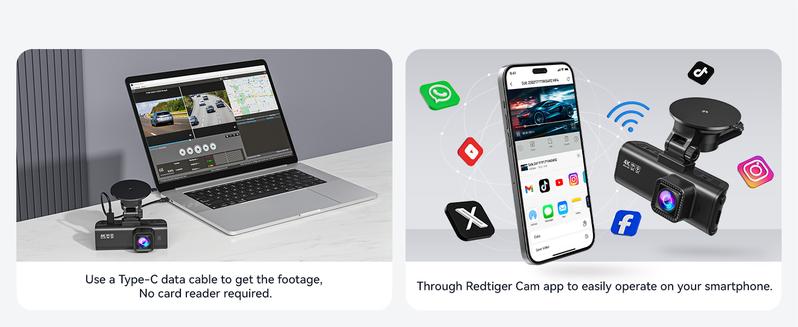 REDTIGER F7NP 4K Front Rear Dash Cam with Double-4 Fuses Free 32GB Card 3.16" IPS Screen Night Vision 170° Wide Angle WDR GPS DVR for Auto Vehicle Holiday Haul