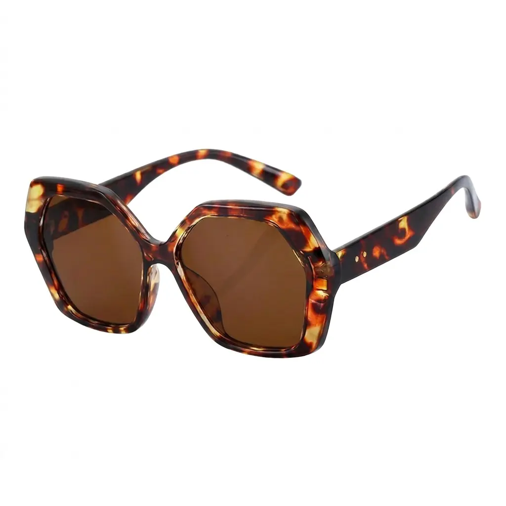 ZENOTTIC Women's Retro Oversized Hexagonal High Quality Plastic Frame Sunglasses - 100% UV400 UV Blocking, Thick Trendy Sunglasses Frames, Street Style Shades, Summer Gift Option, High Quality Sunglasses, Uv Blocking Shades