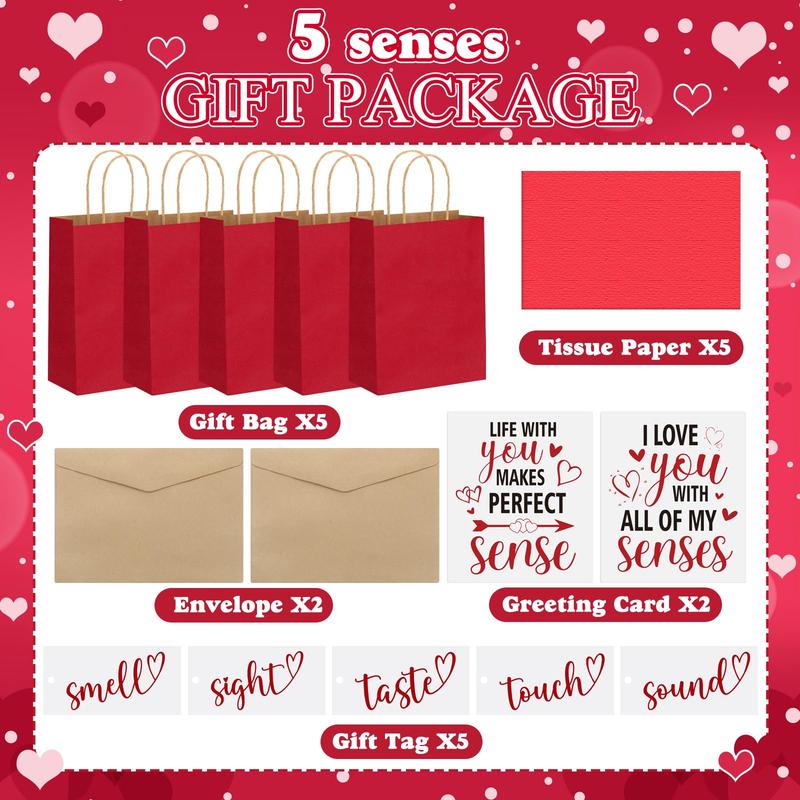 Valentines 5 senses Gift Bags for Her Sight Smell Touch Taste Sound Goodie Bags with Handles Tissue Paper,Birthday Party Gift Idea,Present Wrappings for Girlfriend Couple,Galentine's Day Mother's Day Birthday Wedding Party Gift,Valentine Gift Exchange Valentines 5 senses Gift Bags for Her Sight Smell Touch Taste Sound Goodie Bags with Handles Tissue Paper,Birthday Party Gift Idea,Present Wrappings for Girlfriend Couple,Galentine's Day Mother's Day Birthday Wedding Party Gift,Valentine Gift Exchange