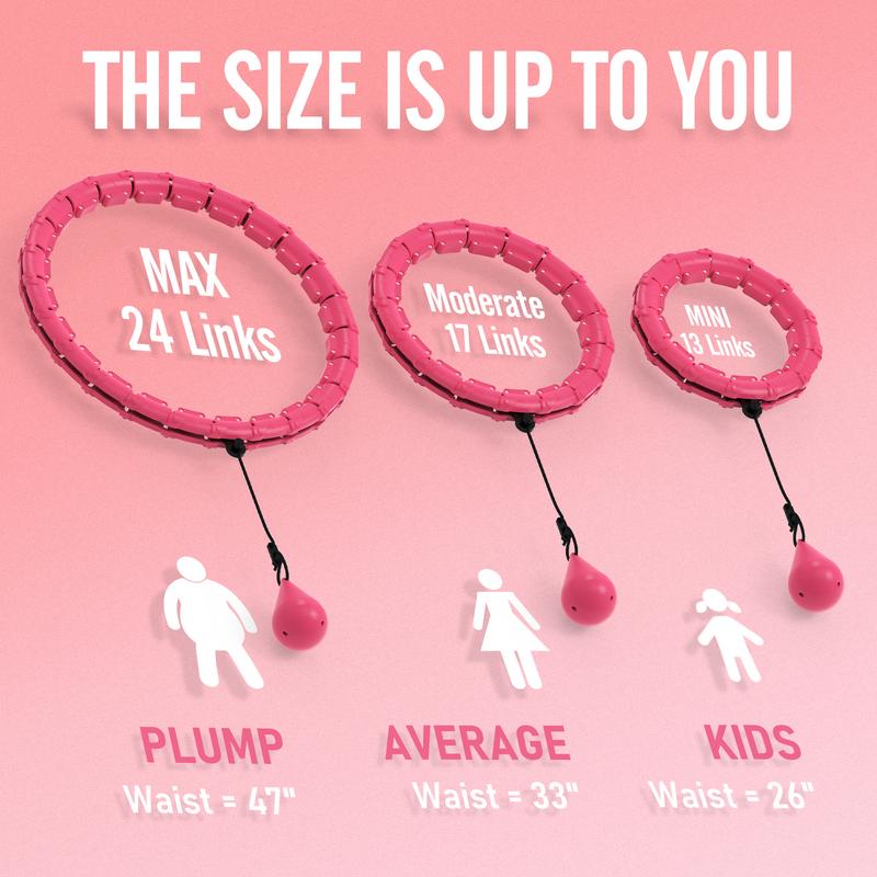 JLoibao Smart Weighted Fitness Hoop Plus Size Adult 2-in-1 Infinite Ring 24 Detachable Sections Durable Low Noise Home Training Equipment