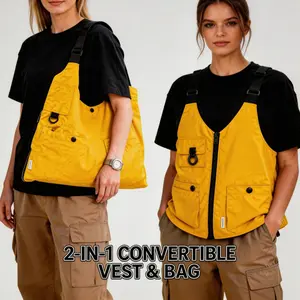 Dual-purpose Vest Instantly Transforms into a Shoulder Bag, Vest Bag, or Sling Bag—a Versatile Fashion Piece with Multiple Pockets and Ample Storage, Multifunctional Camping and Barbecue Apron Storage Bag is Perfect for Camping and Fishing