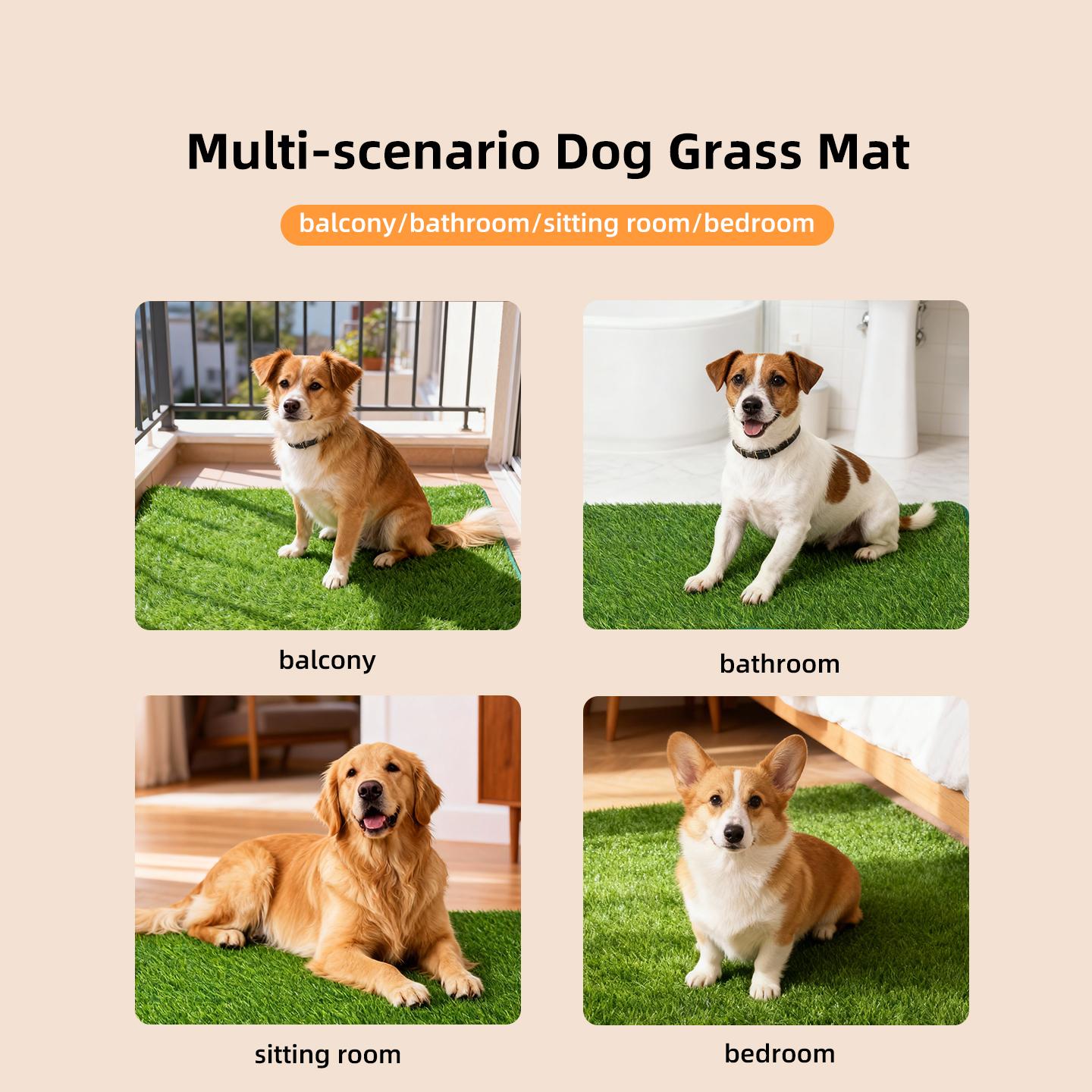 Washable Reusable Dog Training Mat - Odor-Resistant Realistic Lawn Design, Indoor Puppy Potty Solution, Convenient Cleaning Hygiene Pet Care, Absorbent Material Dog House Decoration